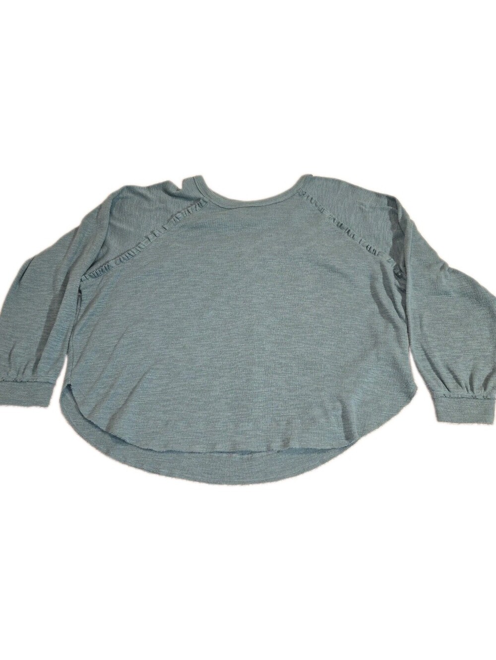 anthropologie pilcro top xl Green Pullover shirt With Ruffle Detail
